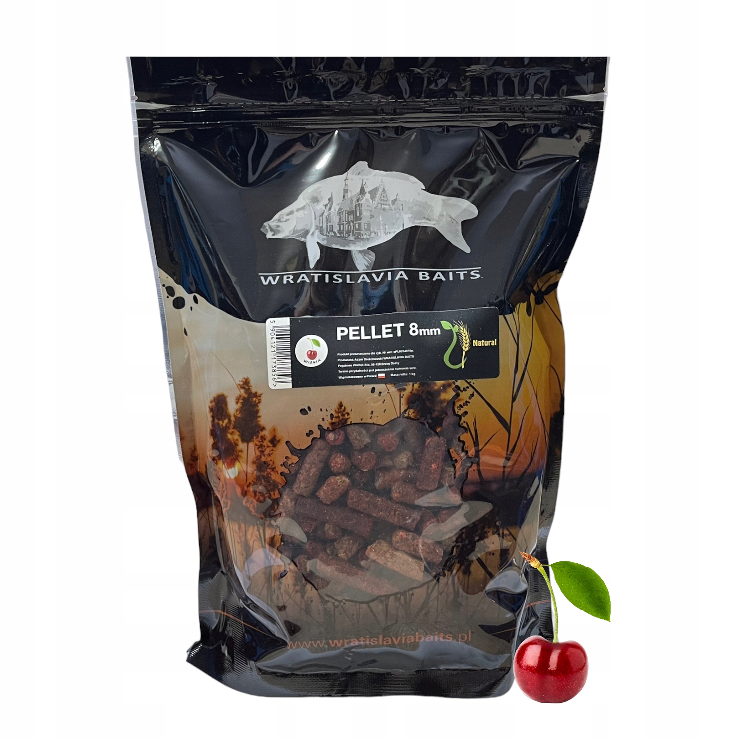 Pellet 8mm Wiśnia 1kg Wratislavia Baits, zanęta