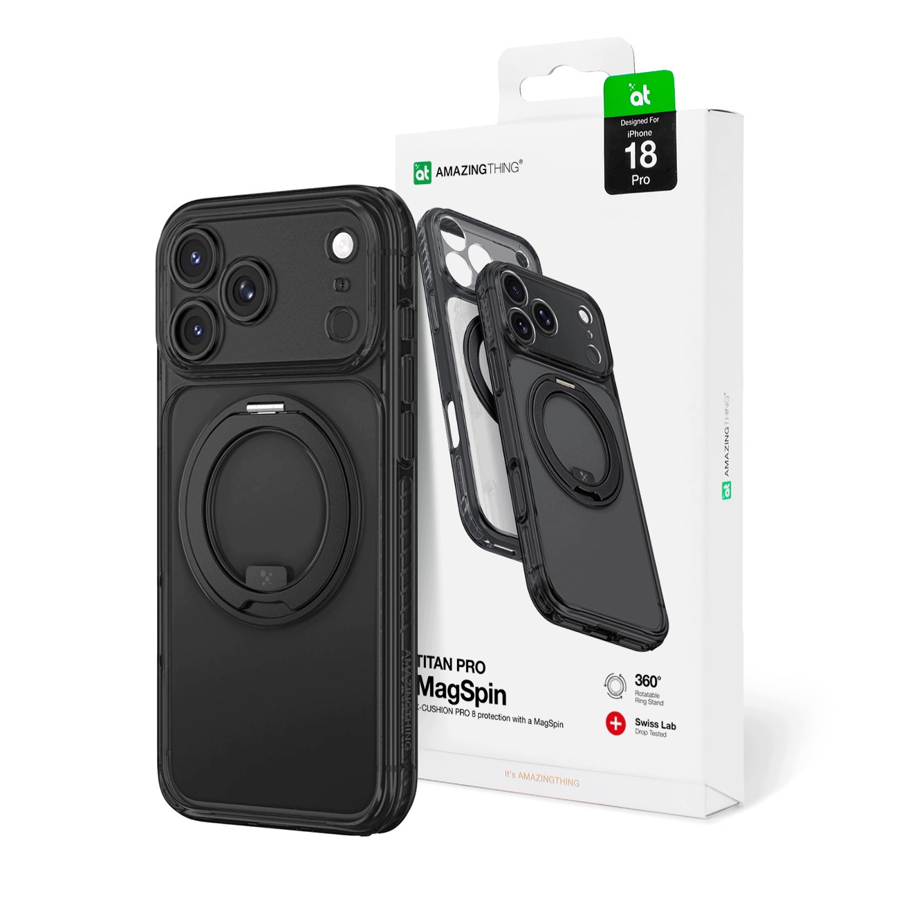 Etui Amazingthing Titan Pro Spin Lens na iPhone 18 Pro z obrotowym i na z