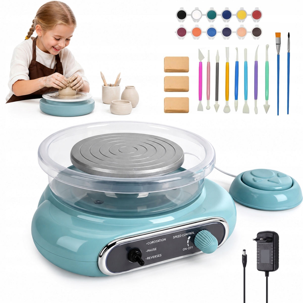 Mini Koło Garncarskie Elektryczna Ceramiczna Maszyna Do Kół Łatwy 200 Rpm