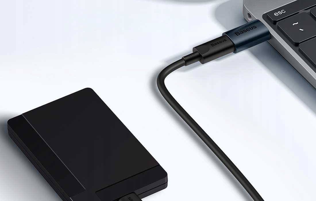BASEUS LEKKI PRZENOŚNY ADAPTER PRZEJŚCIÓWKA USB A 3.1 USB C OTG PD 10GBPS Długość 0.014 m
