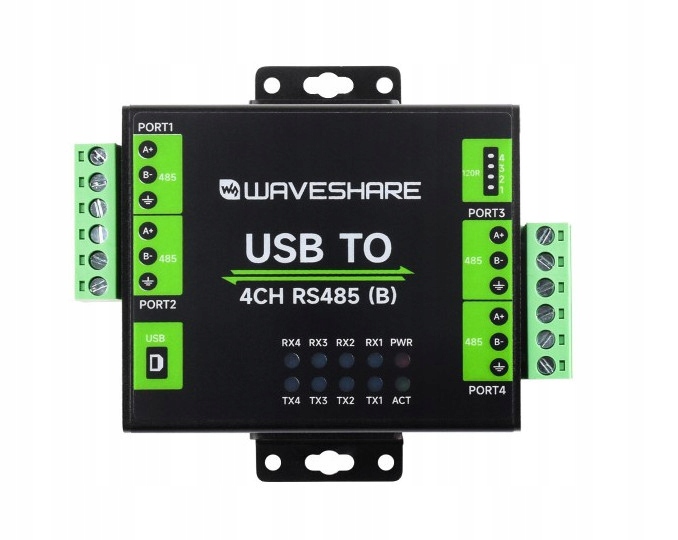 Průmyslový převodník Usb na 4 kanály RS485 CH344L Chip, Multi Protection