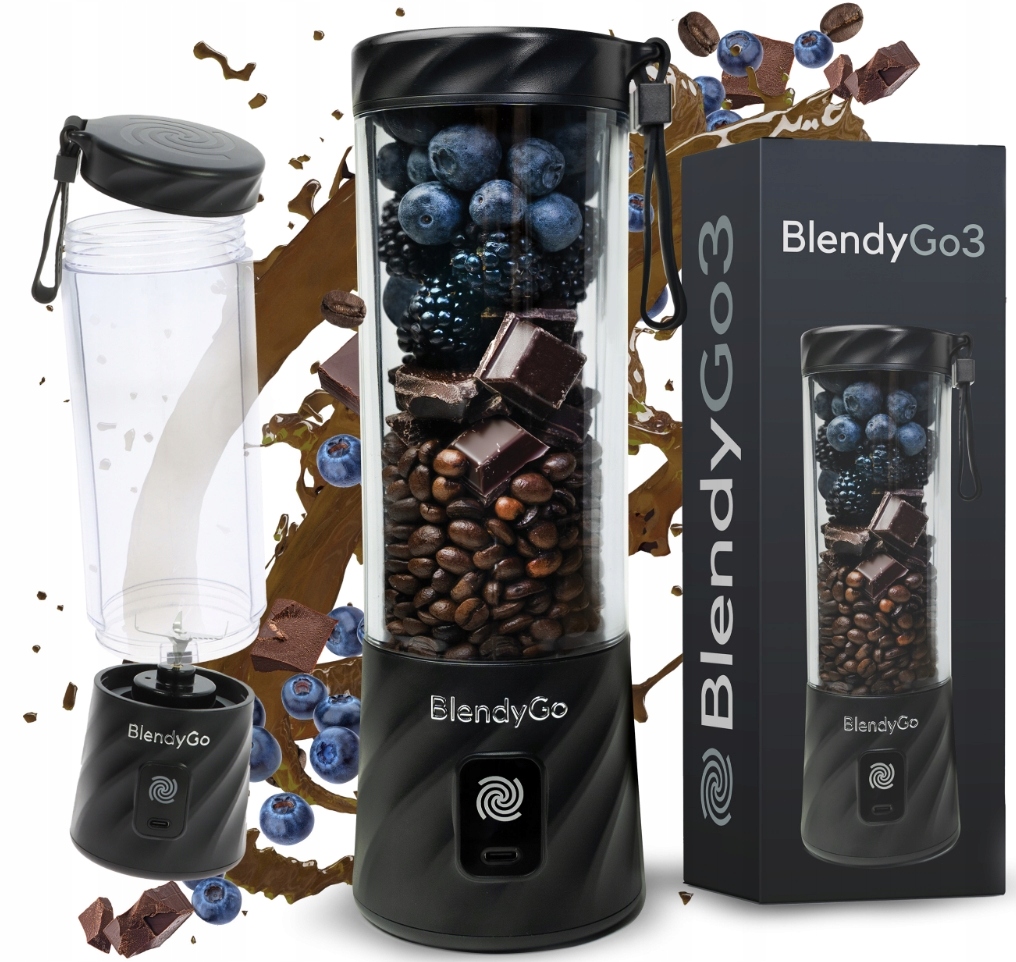 Blender bezprzewodowy BlendyGo 3 550 ml Usb Czarny