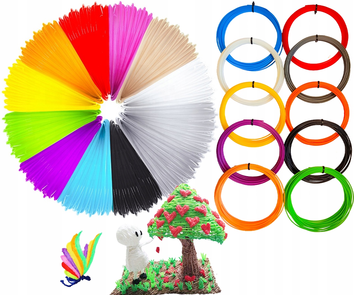 WKŁADY FILAMENT PLA DŁUGOPIS 3D 100m PREMIUM [HIT]