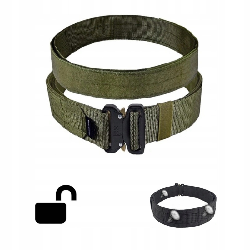 Pas Taktyczny Militarny Wojskowy Molle Podwójny Z Pasem Wewnętrznym