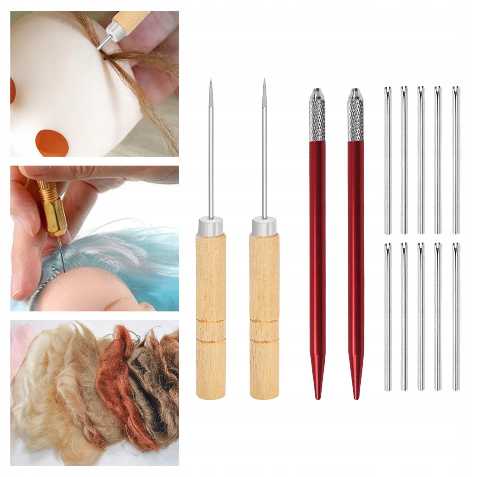 "Lalka Hair Rooting Reroot Rehair Tools, Doll Making 1x.8mm Needles" Linia as described
