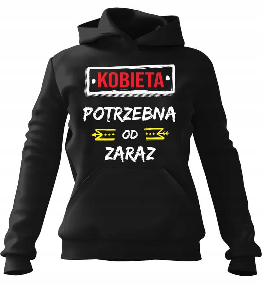 pánská mikina s kapucí Žena potřebná ihned Černá L pro něj chlapa