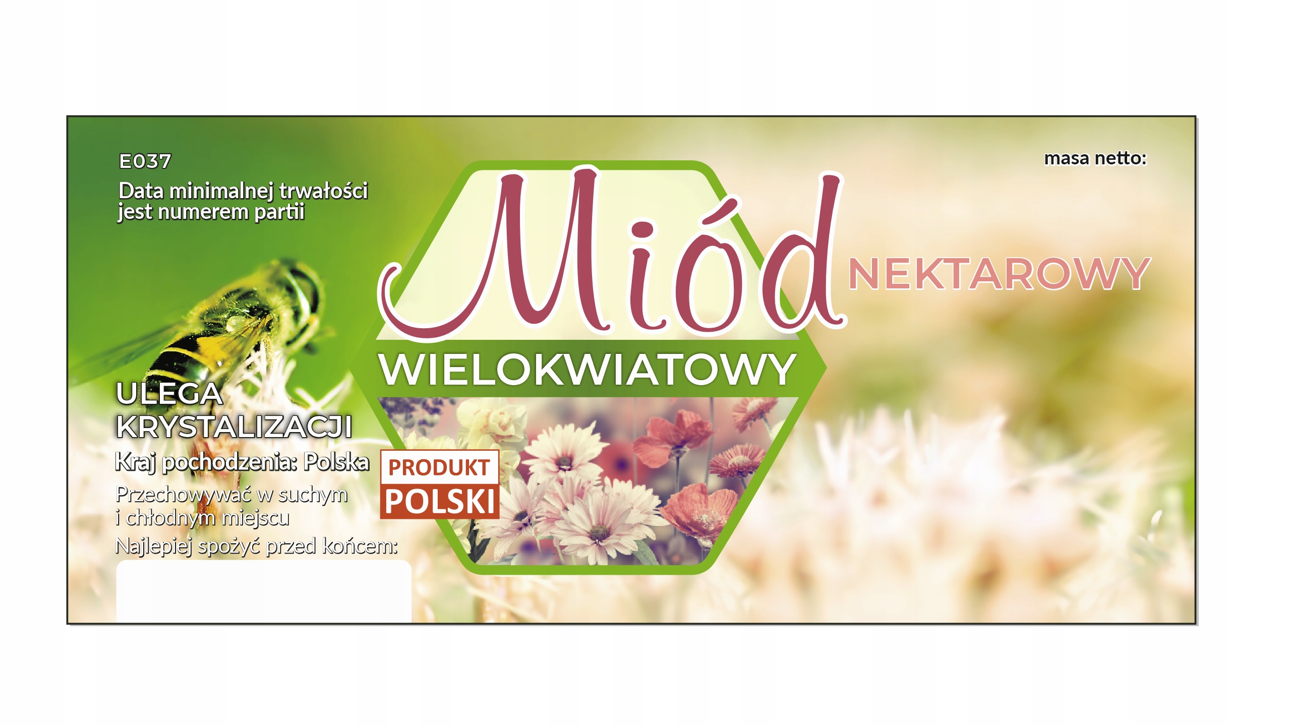 

Etykiety na miód nektarowy wielokwiatowy 100 szt