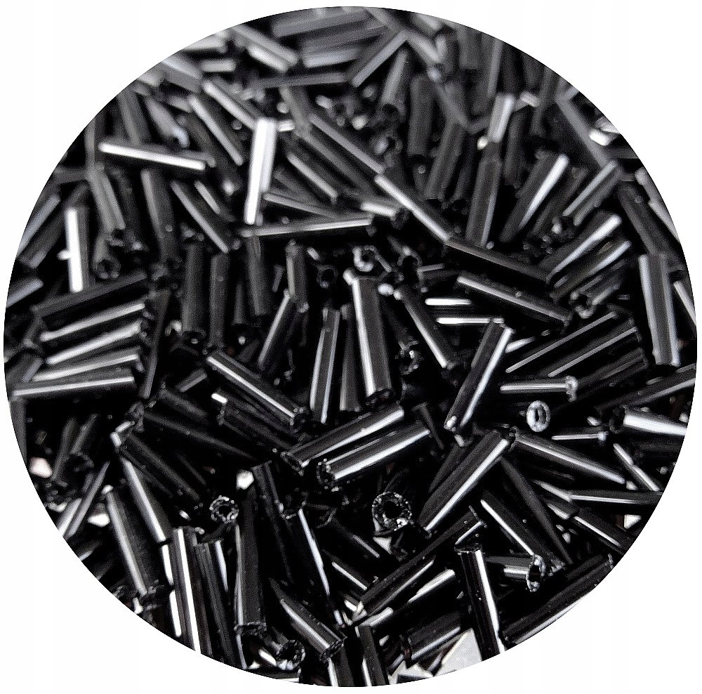 Koraliki szklane 9mm słomka rurka 18355 Czarne Wpada W Niebieski 100g