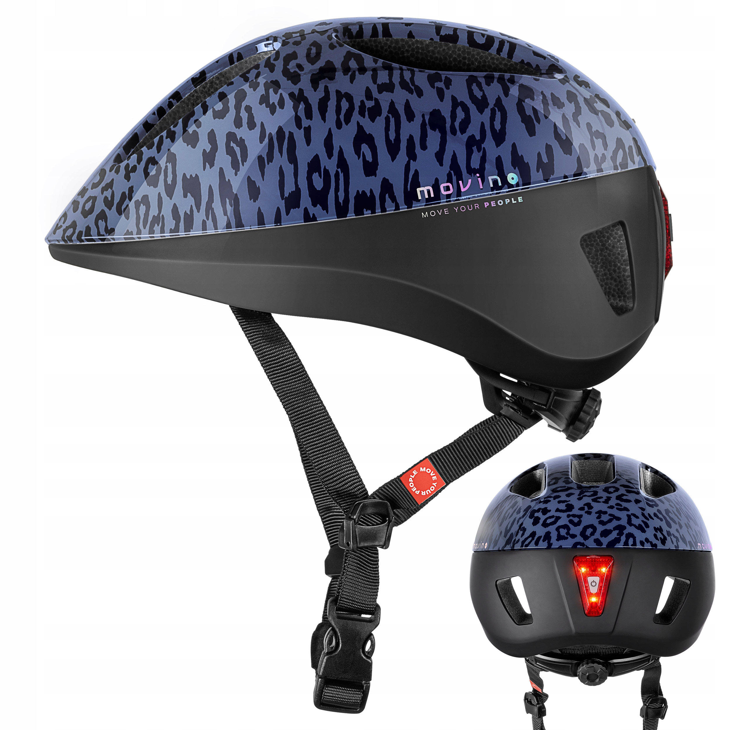 Kask rowerowy Movino Eclipse z Led dla dzieci i dorosłych, lekki 230g