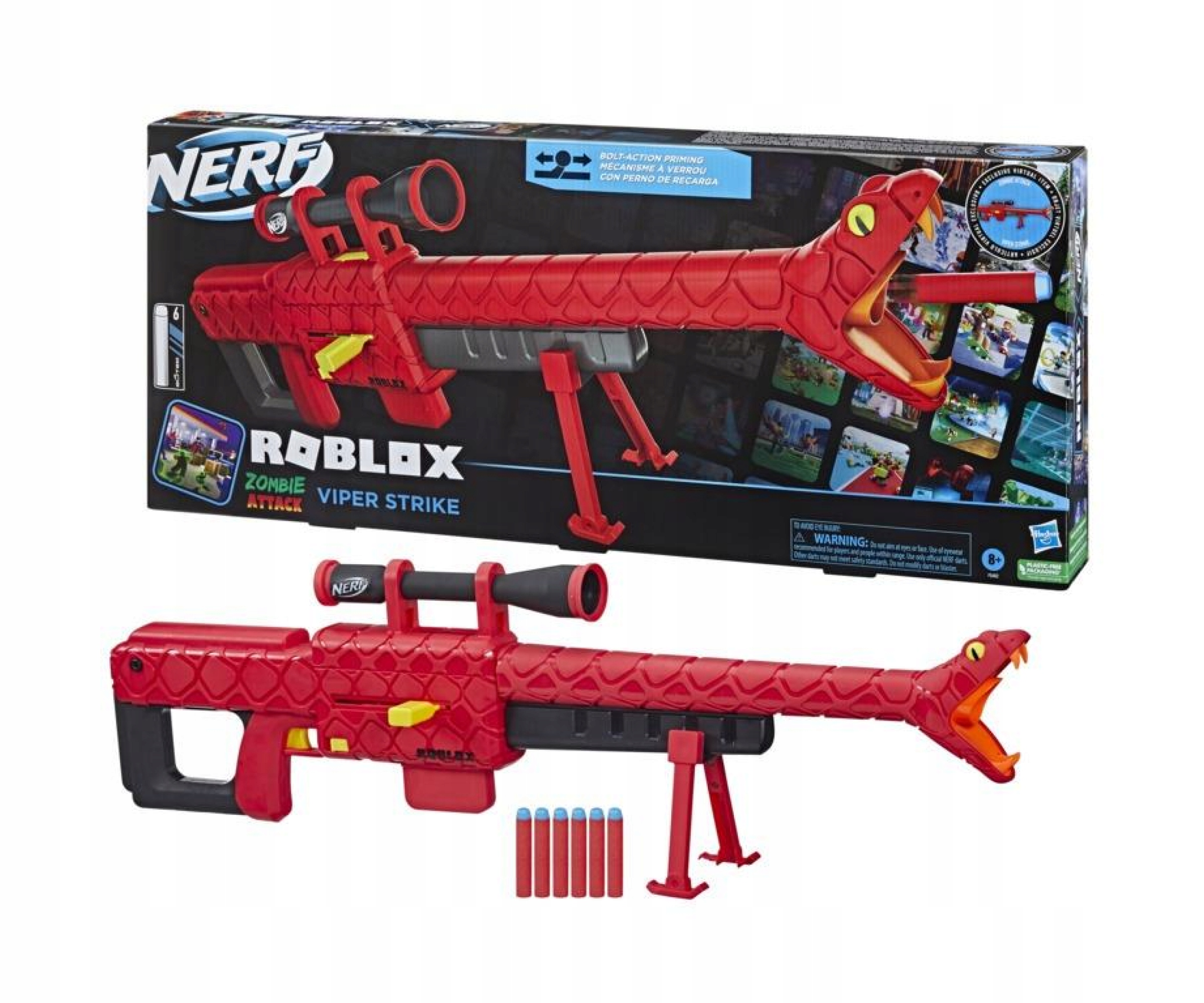 Nerf Roblox Zombie Attack Launcher: Viper Strike Multicolor