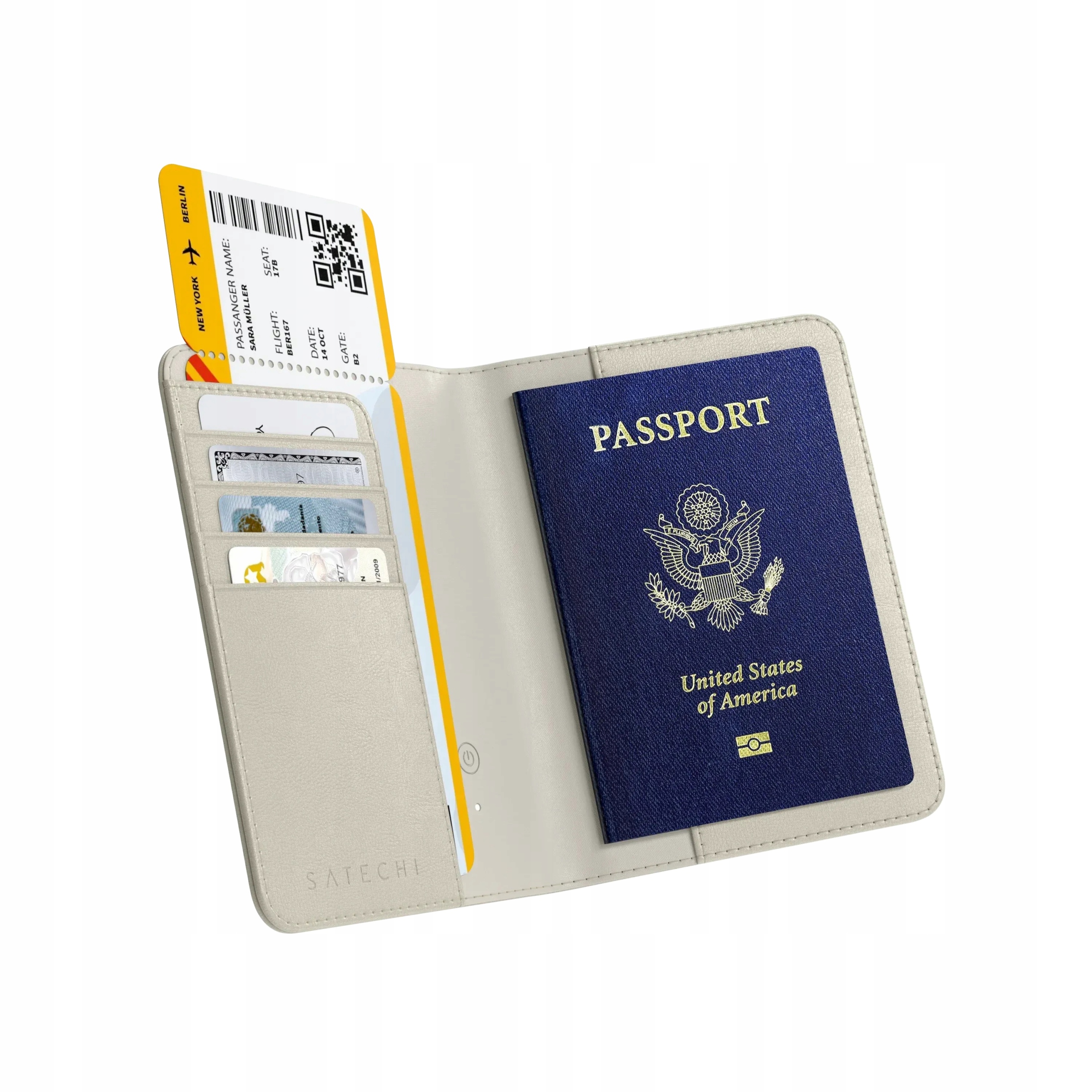 Satechi Pouzdro na cestovní pas z eko kůže s funkcí Find My