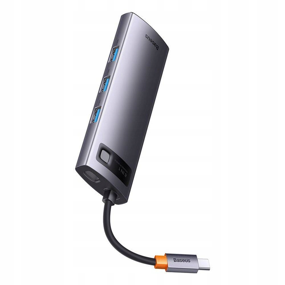 Baseus Hub adapter przejściówka 8w1 Typ C na 3x USB3.0 Pd Hdmi 4K 60Hz