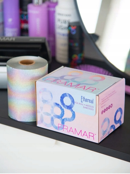 FRAMAR FOLIA FRYZJERSKA ALUMINIOWA W ROLCE KOLOROWA ETHERAL RYFLOWANA 97,5m Stan opakowania oryginalne