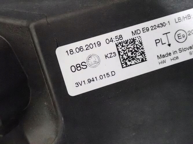SKODA SUPERB III LIFT 19- reflektor left light left 3V1941015D