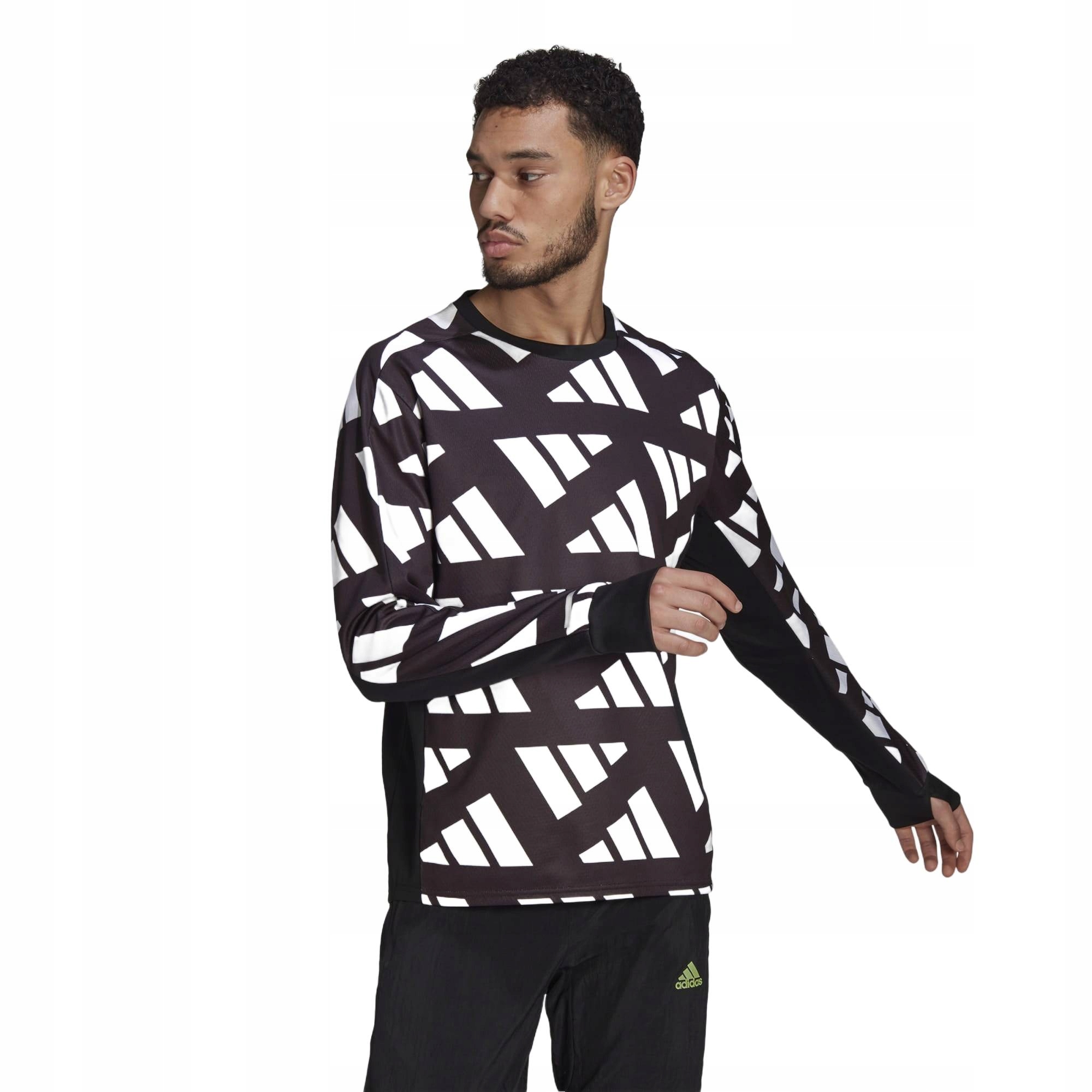 Męska Bluzka Koszulka do Biegania czarna Adidas Celeb Sweat L