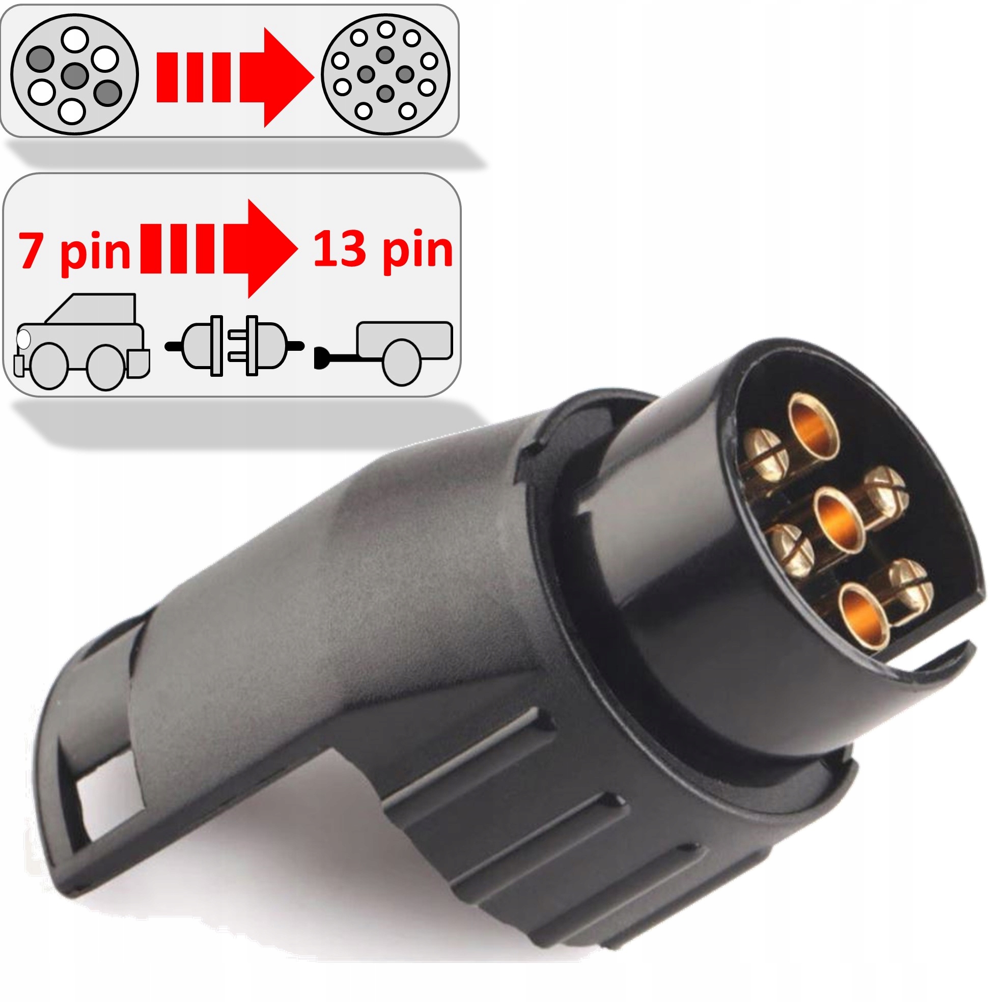 Adapter Redukcja Gniazda Hak 7/13 PIN Przejściówka