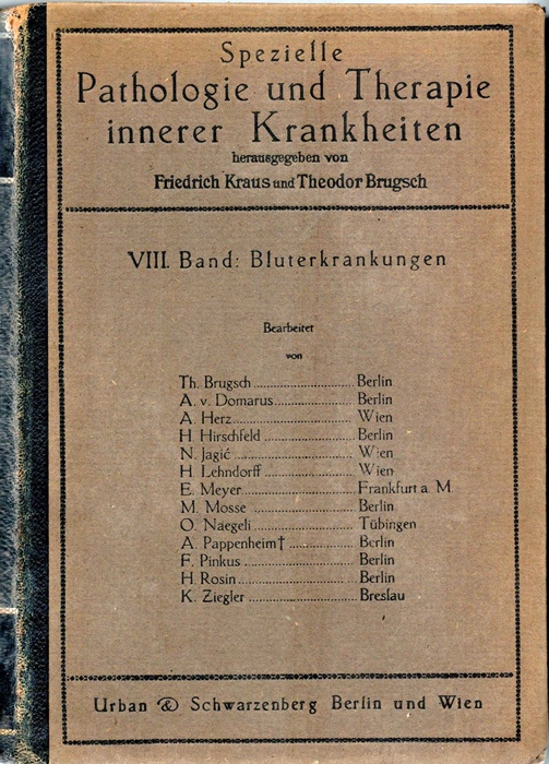SPEZIELLE PATHOLOGIE UND THERAPIE 1920 Band VIII