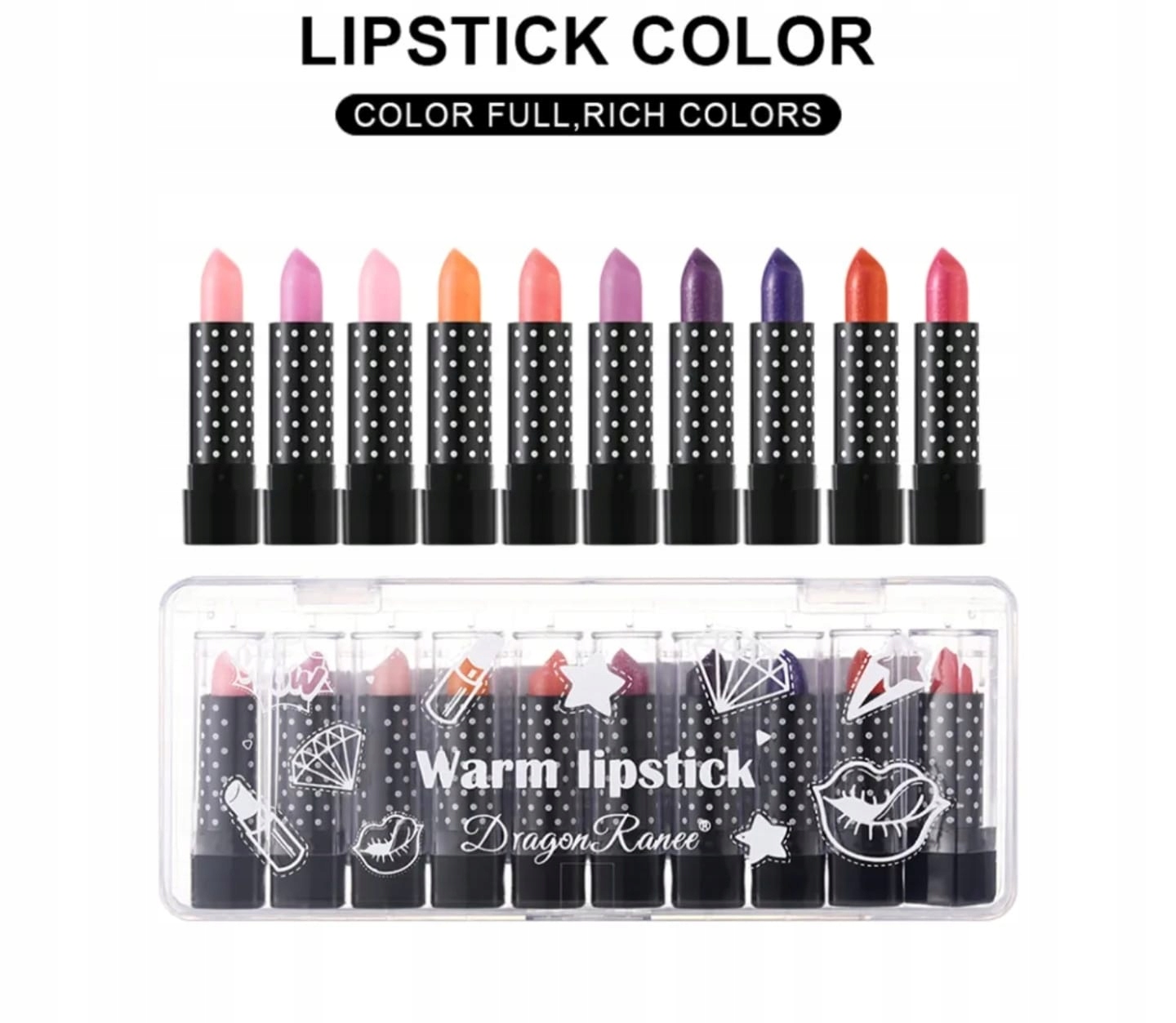 DRAGON RENEE Pomadka zmieniająca kolor 10 szt