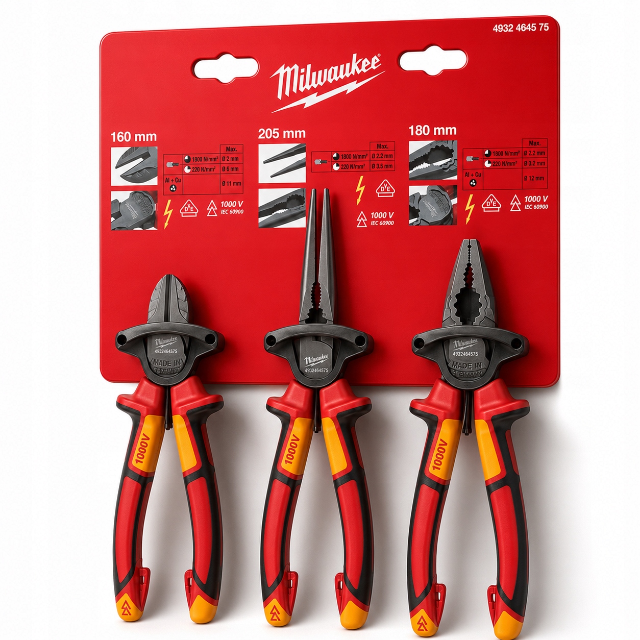 Zestaw 3 szczypiec Vde dla elektryków Milwaukee 4932464575 profesjonalne