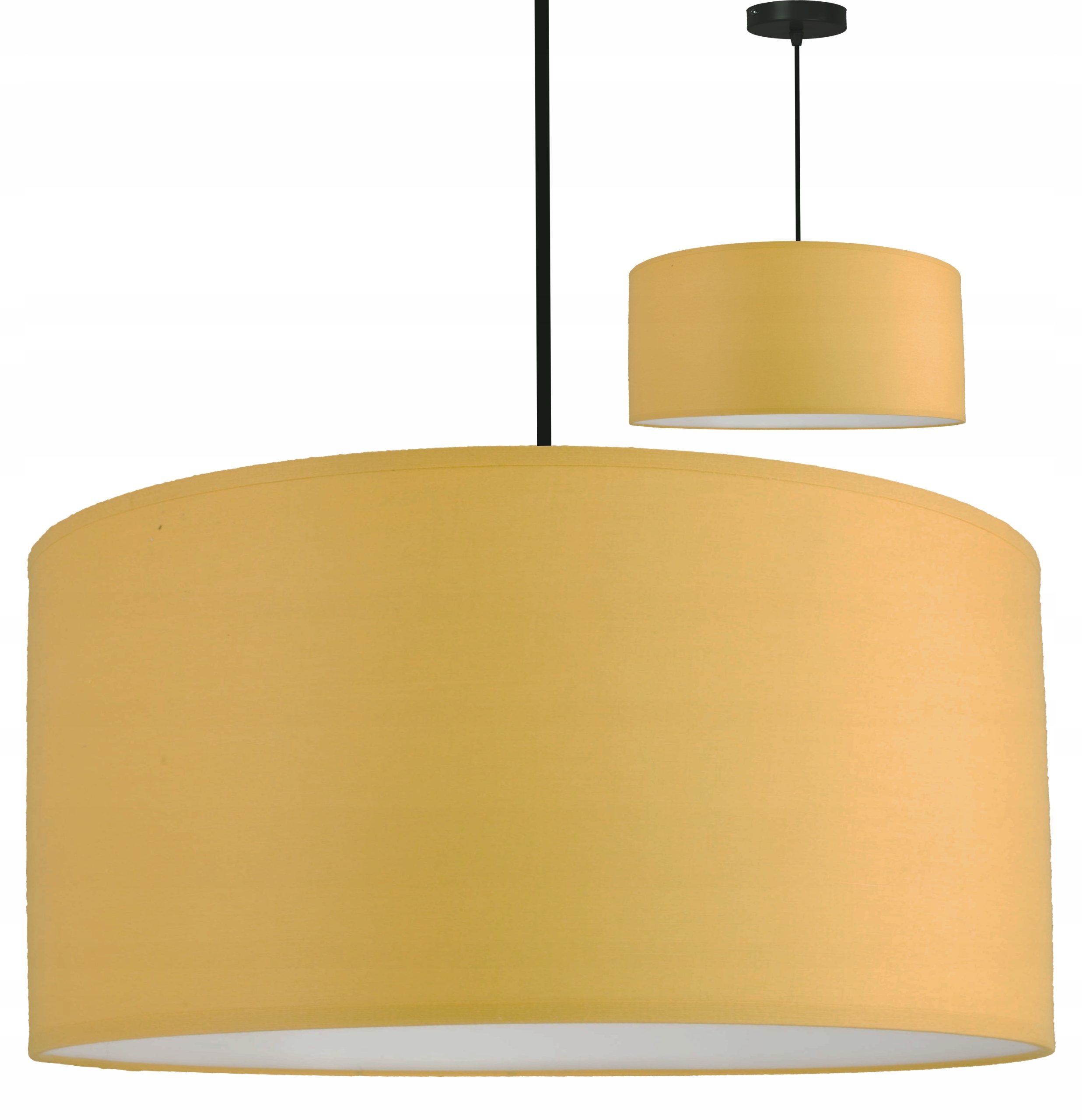 Moderní závěsná stropní lampa s hořčicovým stínidlem 40 cm, lustr Novinka