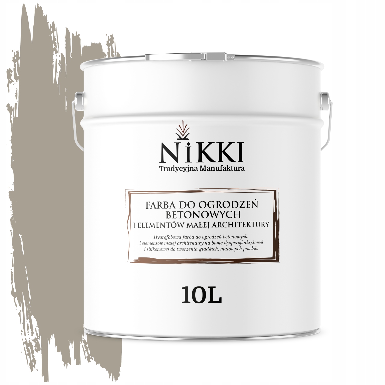 Farba Na Maľovanie Plotov 10 L Betónových Kvetináčov Šedá Teplá F293