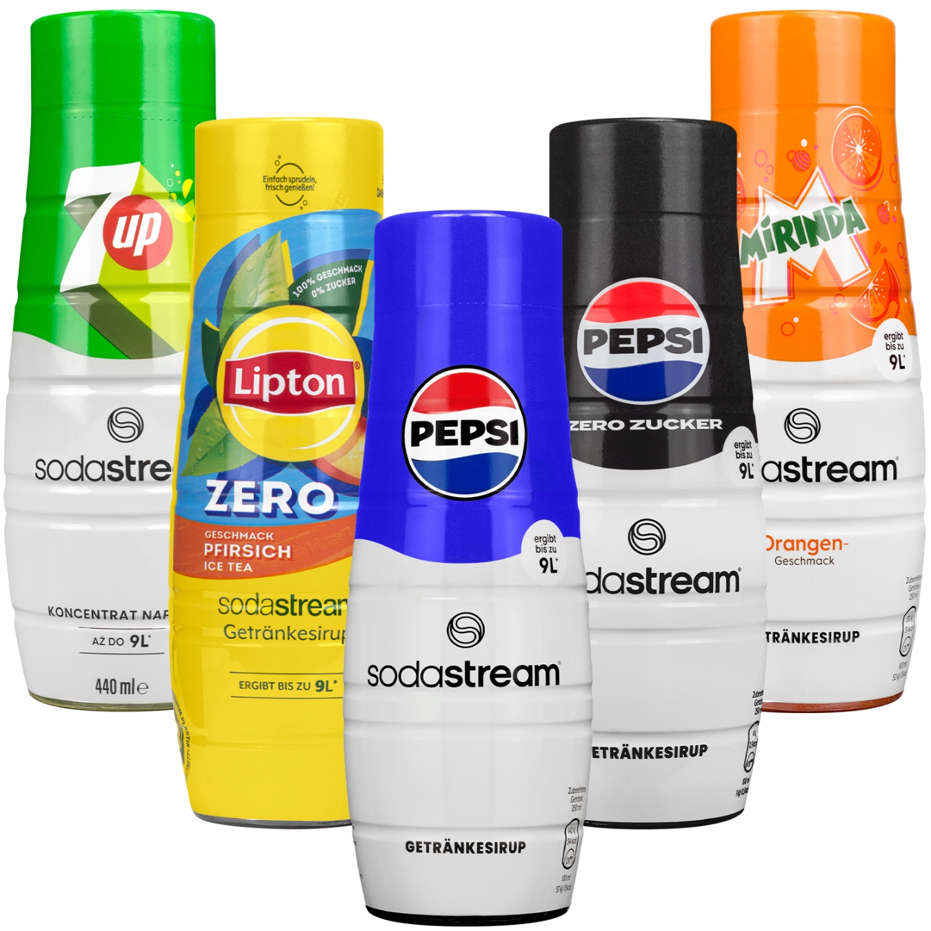 5x Syrop Sodastream Pepsi Mirinda Lipton 7UP Koncentraty Do Saturatora