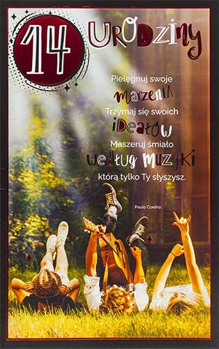 

Kartka Prezent na 14 urodziny dla chłopaka lux U92