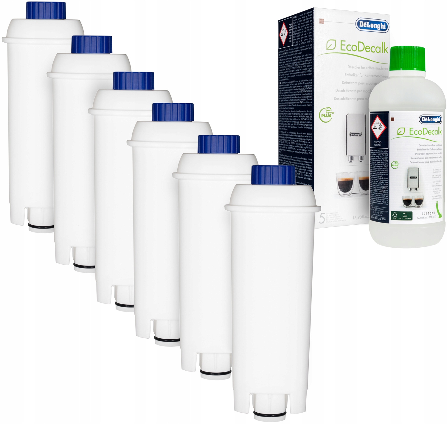 

6x Filtr do Delonghi zamiennik +Odkamieniacz 0,5 l