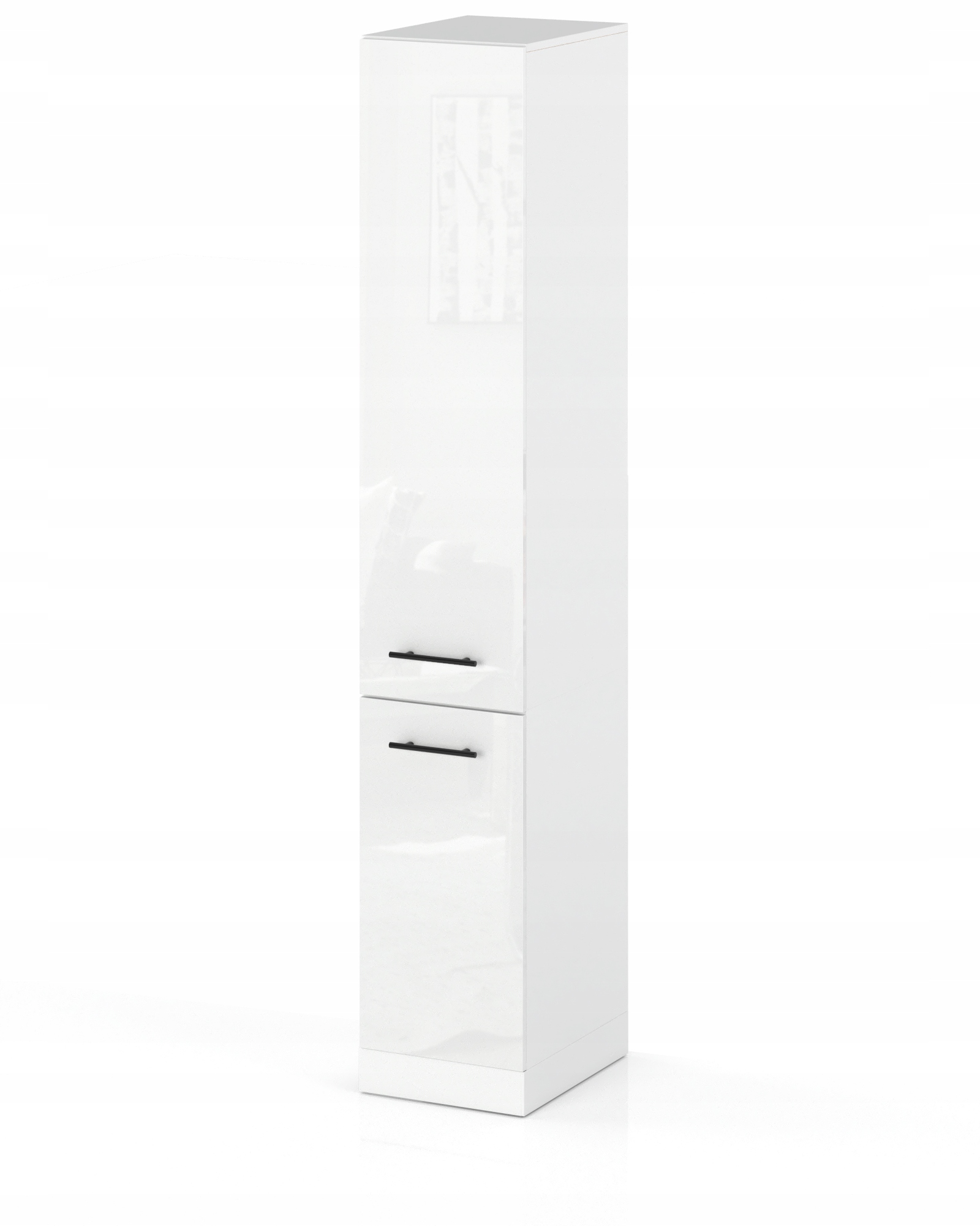 SZAFKA KUCHENNA SŁUPEK REGAŁ STOJĄCA DOLNA Z KOSZEM CARGO BIAŁY POŁYSK 30CM