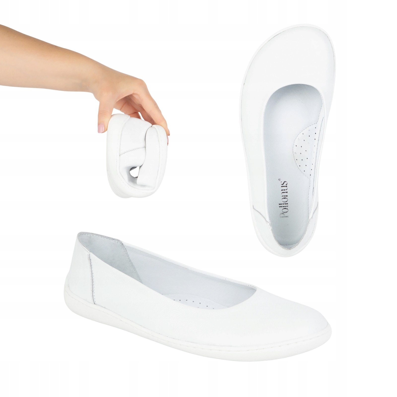 Barefoot Dámské minimalistické nazouvací lodičky 1771POL bílé 39