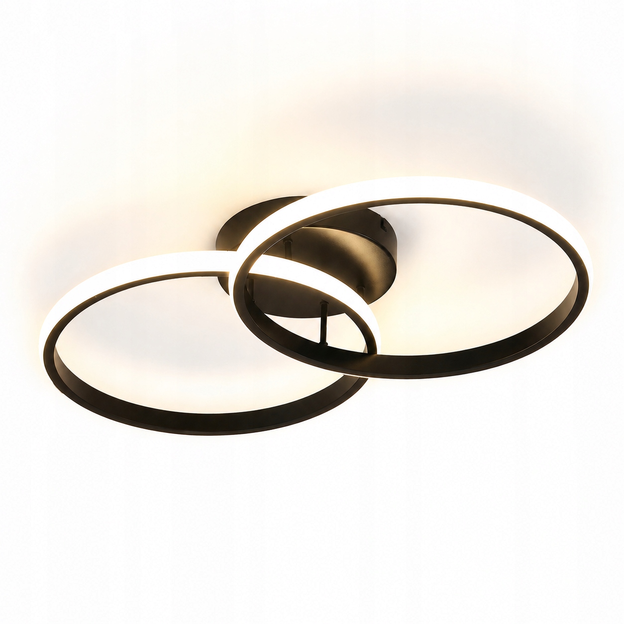 Lampa Sufitowa Plafon Led Ring Żyrandol Nowoczesna Salonu Czarna 42W 4500K