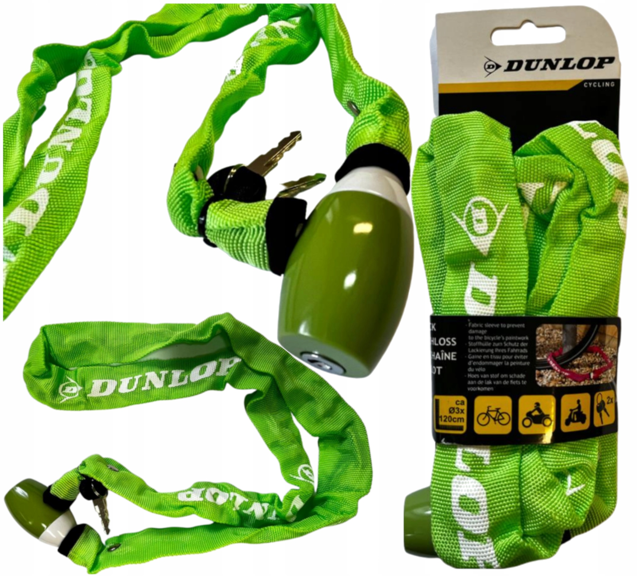 Zámek Řetězu Pro Kolo Skútru 120 CM Silný XXL