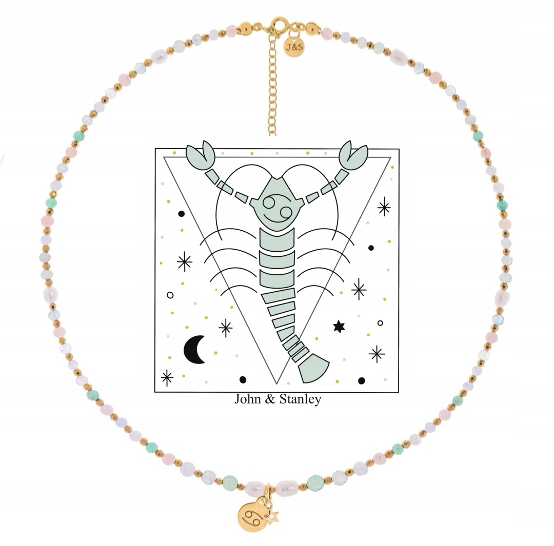 Naszyjnik Znak Zodiaku Rak Awenturyn Srebro 925