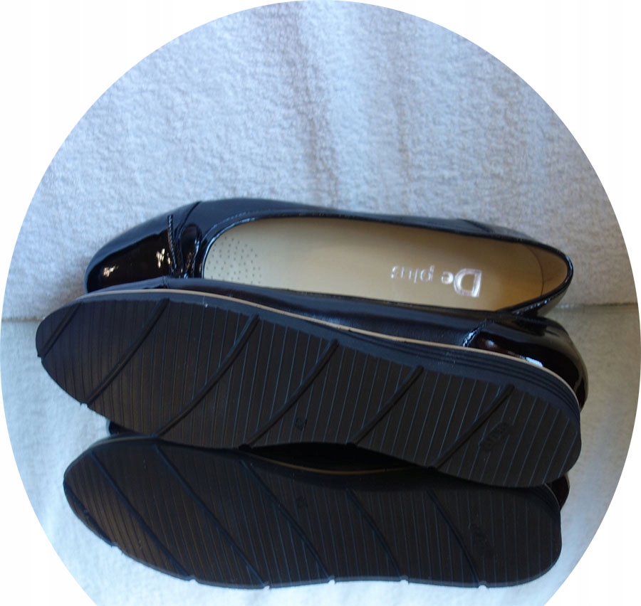 SKÓRZANE BALETKI czarne tęgość H nr 41