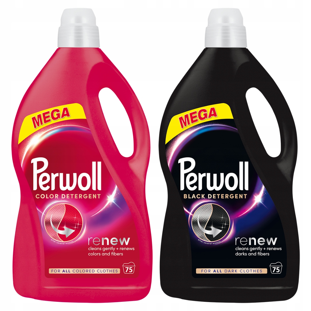 Levně Perwoll Renew Black Color Tekutý prací prostředek Black, barva 2x3,75 l, 150 praní