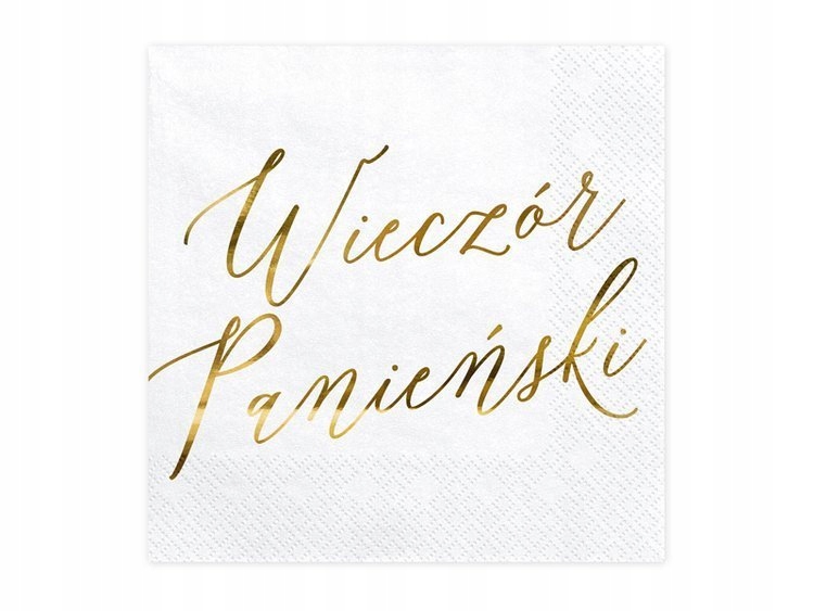 

Serwetki 33x33 cm Białe Wieczór Panieński Złoty