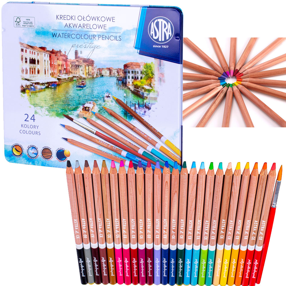

Kredki Akwarelowe drewno cedrowe Astra Prestige 24
