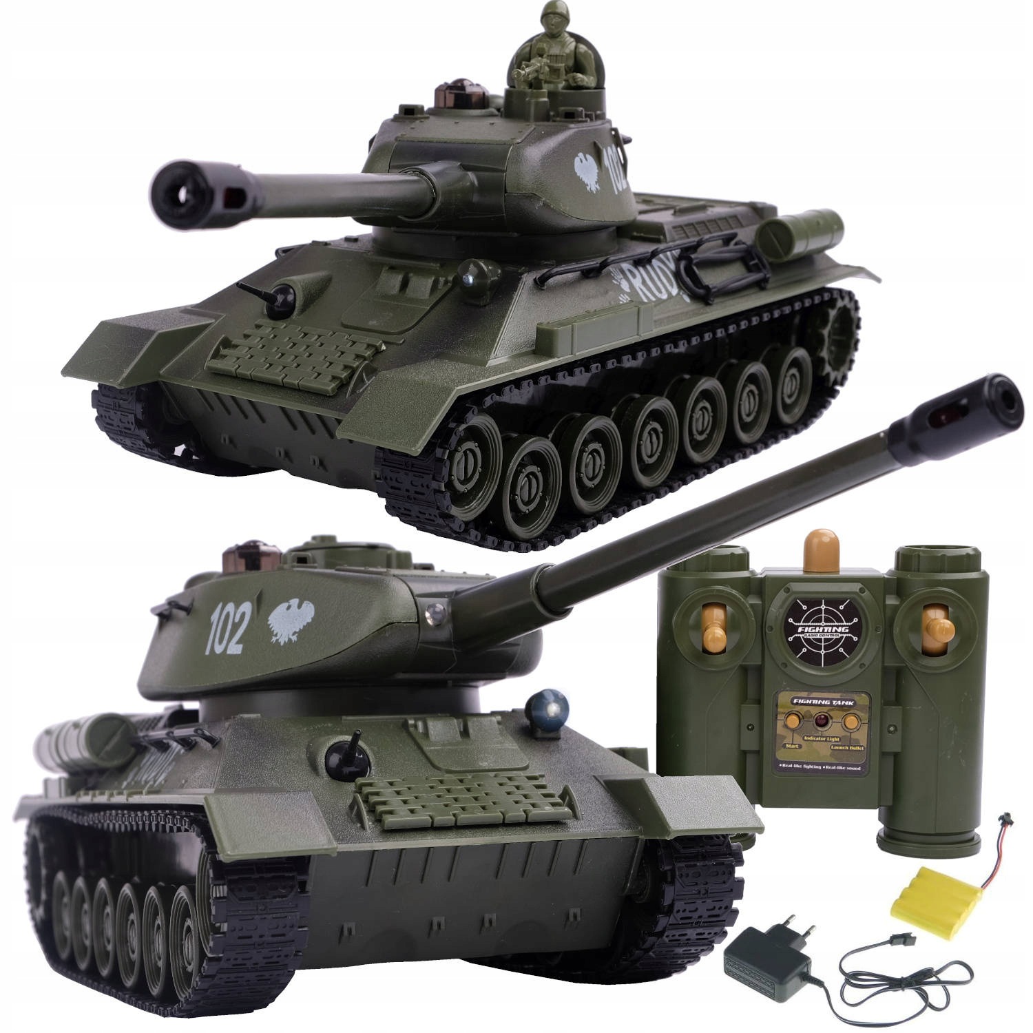 9276 Czołg Sterowany Rudy 102 Duży T34 Walczące Czołgi Rc Akumulator Hh