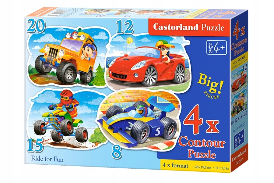 

Puzzle 4W1 Pojazdy Auta Samochody Quad 4+ Castor