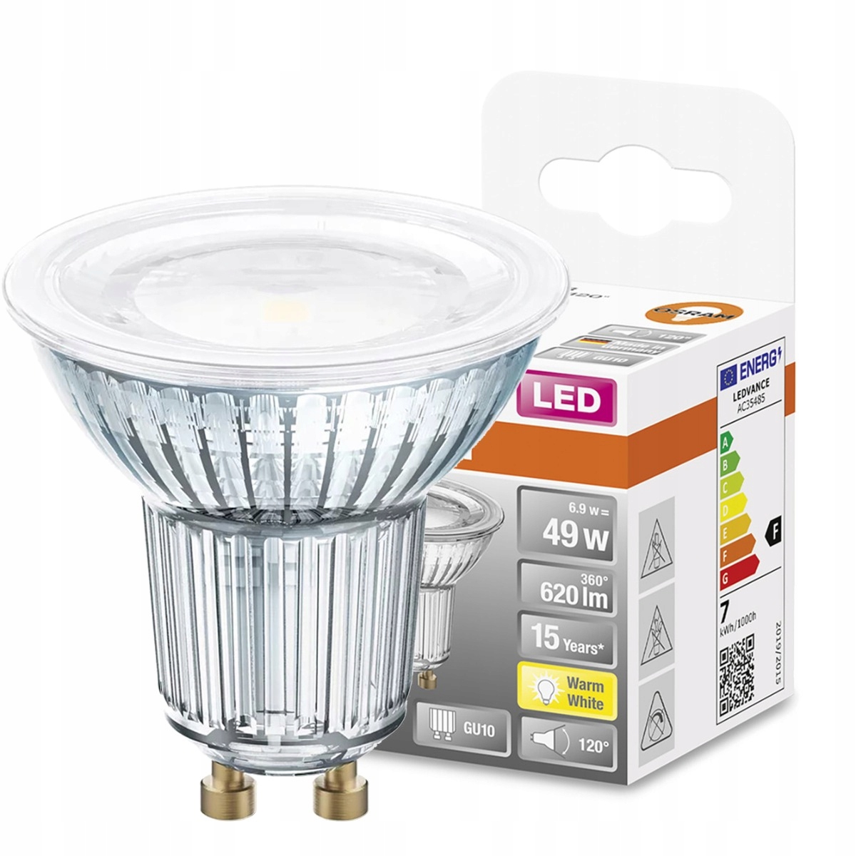 

Żarówka Led GU10 6,9W 49W 620LM 2700K 120° Osram