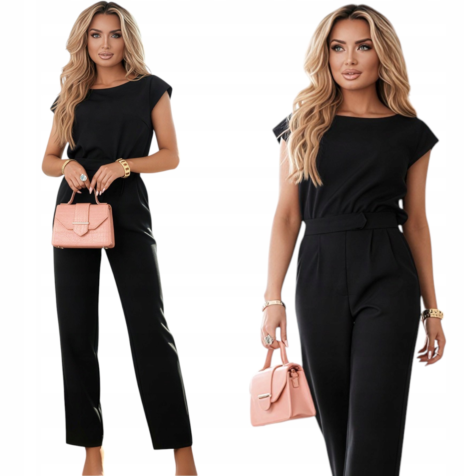 komplet damski Bluzka Spodnie Polska produkcja Czarny L