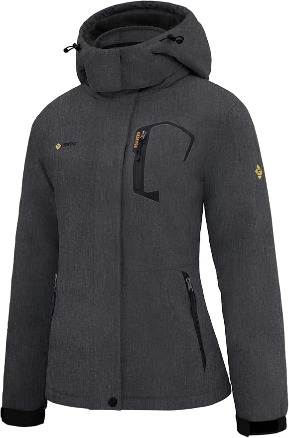 Gemyse dámská nepromokavá, větruvzdorná lyžařská bunda 2XL grafitová