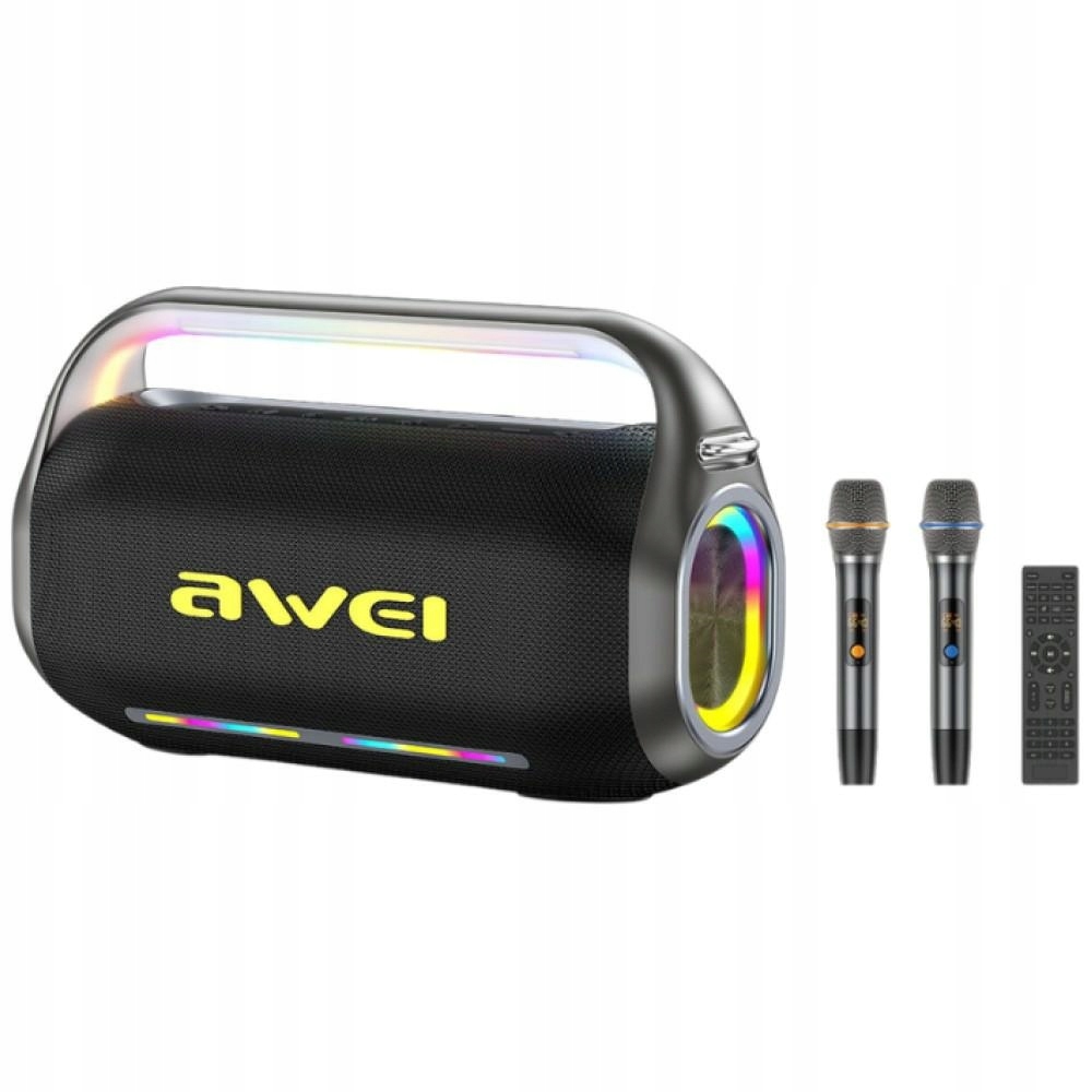Głośnik bezprzewodowy Awei 400W Bluetooth 5.3 przenośny z zestawem karaoke