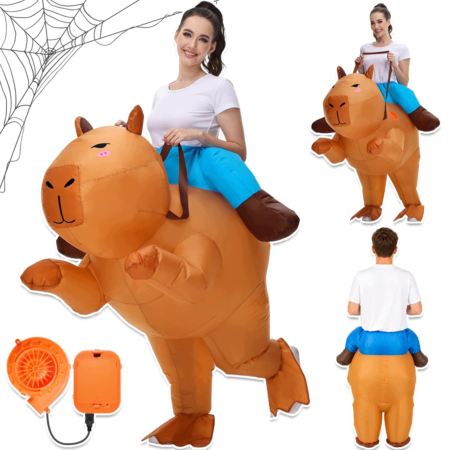 Nafukovací Kostým Kapybara Kalhoty Převlek Halloween Něco Dospělého 160-190 CM