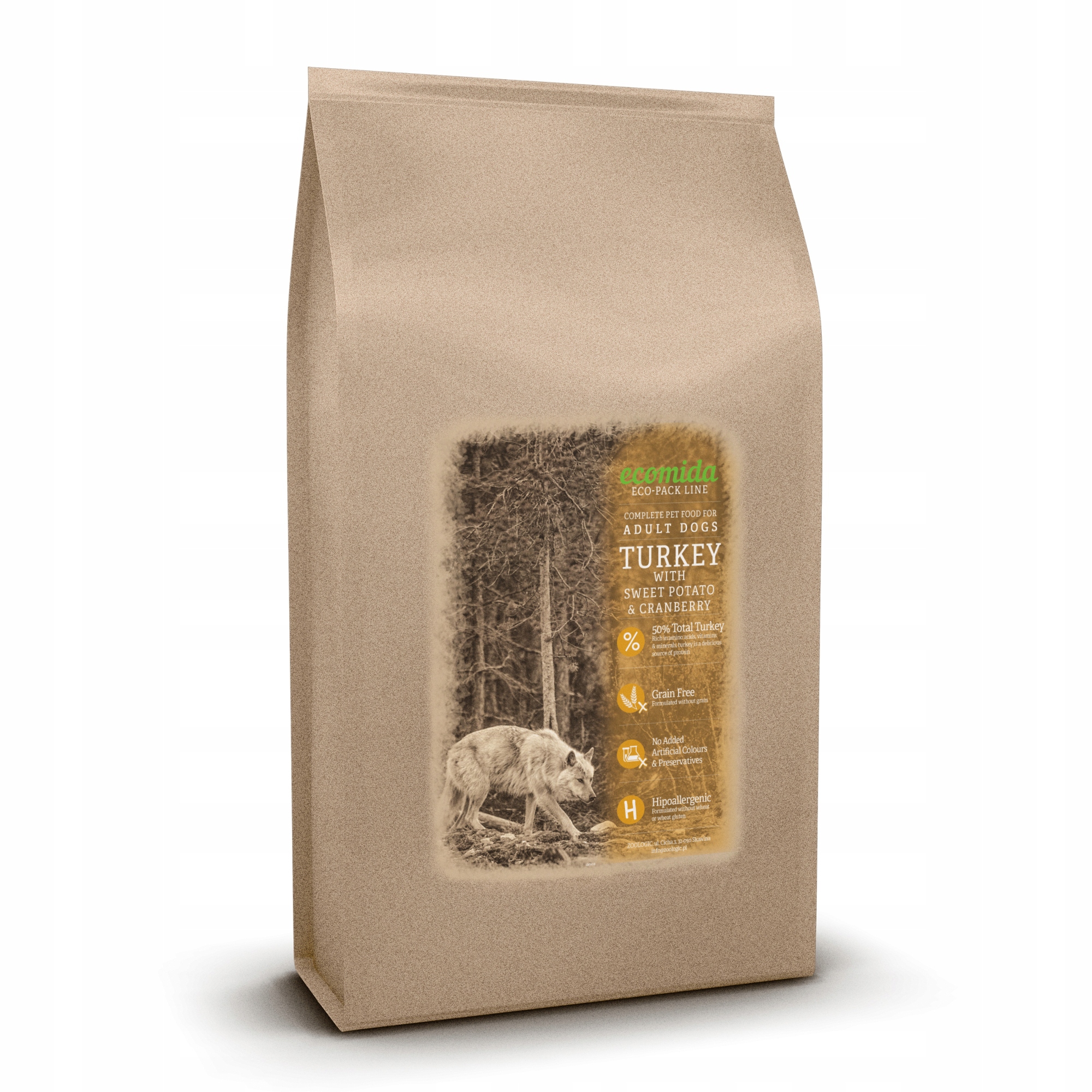 Levně Ecomida Bez obilovin Hypoallergenic Monoproteinová Krůta 15 kg Suché Krmivo Psi