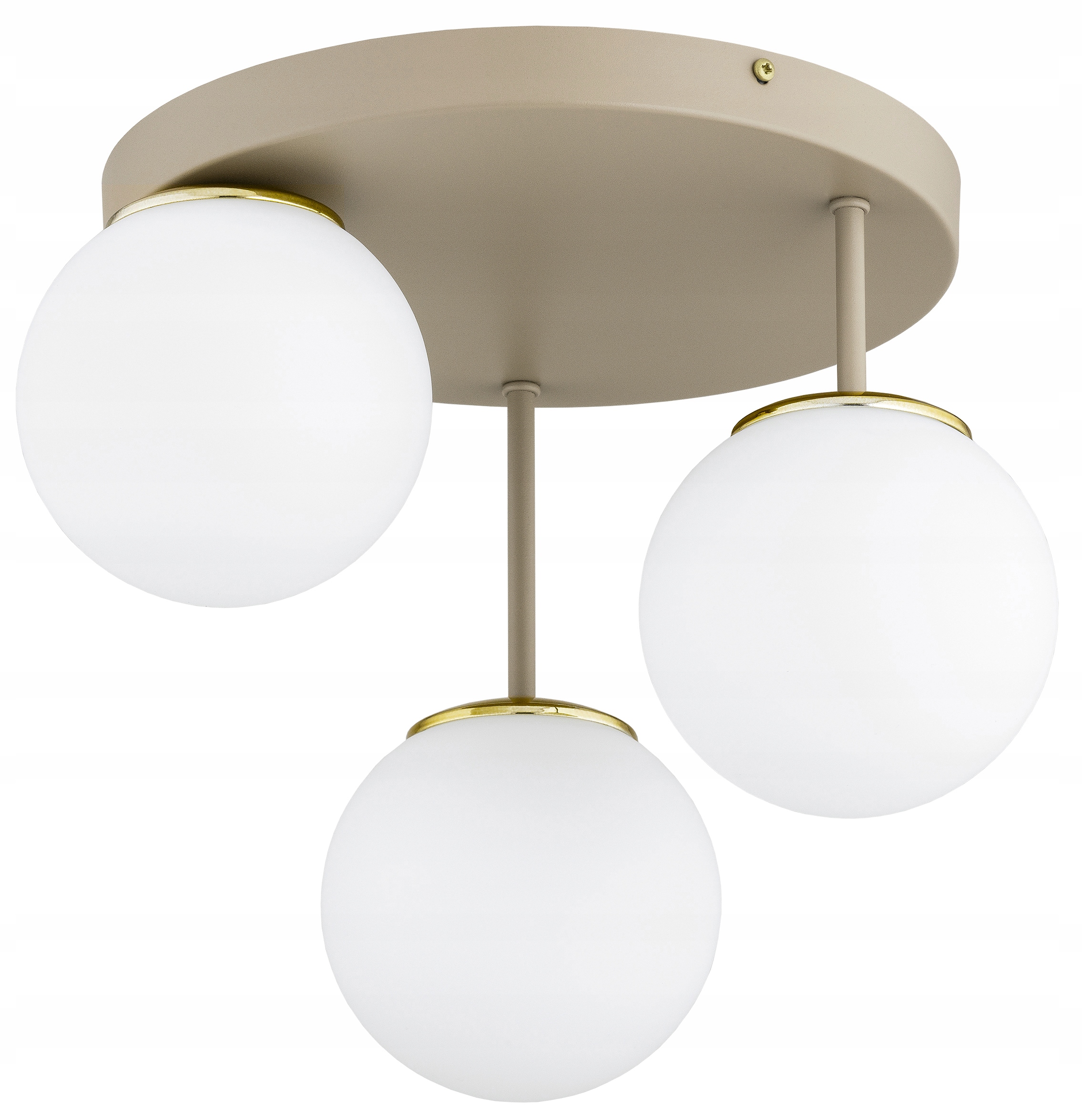 Lampa Wisząca Sufitowa Plafon Żyrandol Szklane Kule Milo Beżowy Ecru Złoty