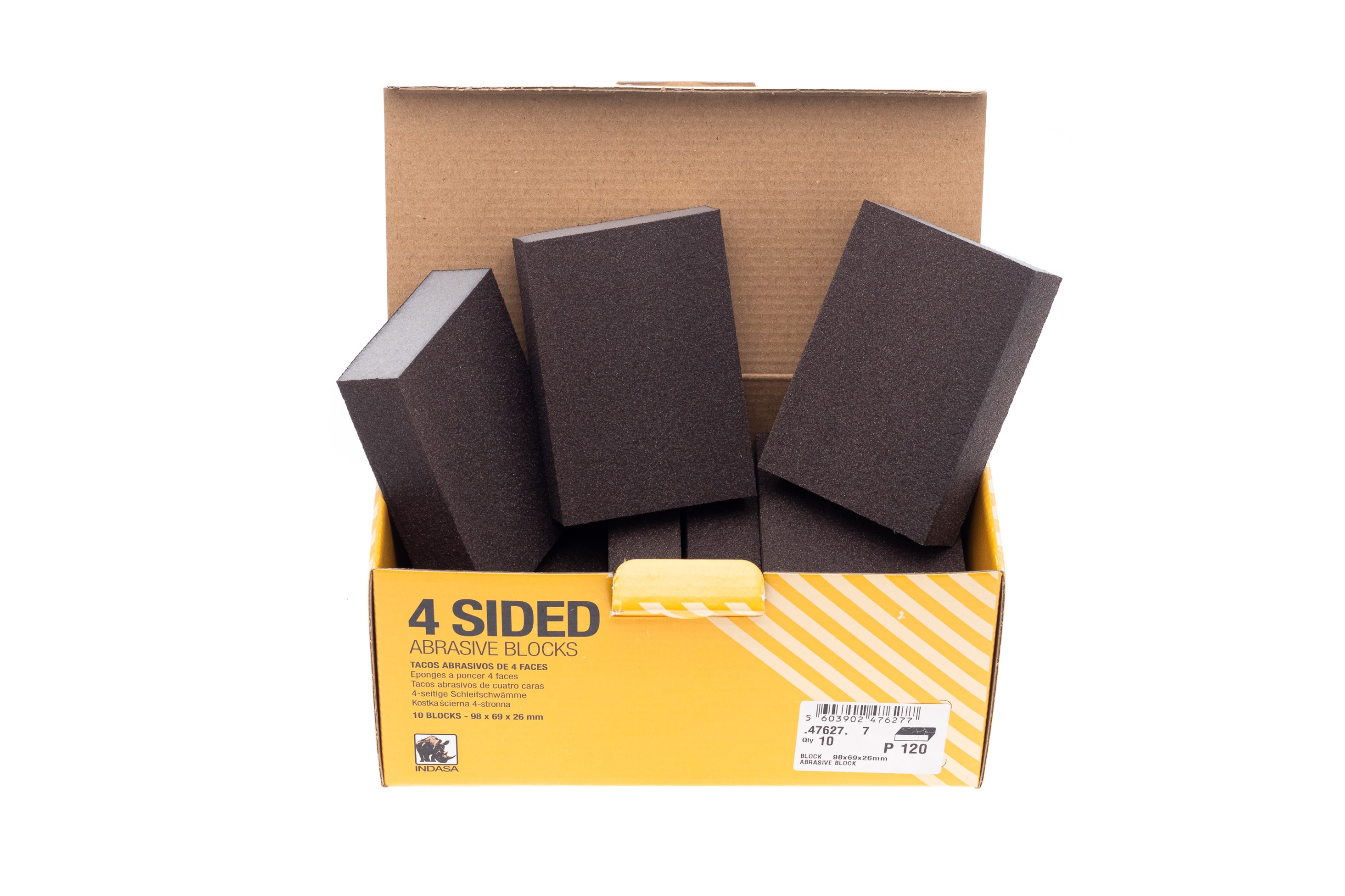 INDASA GĄBKA ŚCIERNA 4 STRONNA 98X69X26 P120 Kod producenta 476277