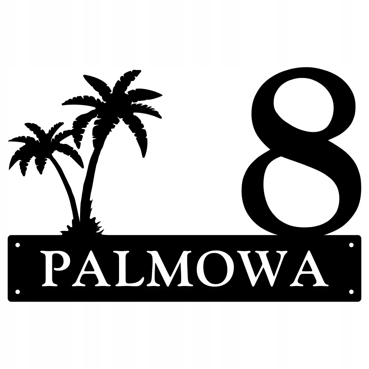 Číslo Na Dom 60 cm Tabuľa Adresa Ocel 2MM ul. Palmowa