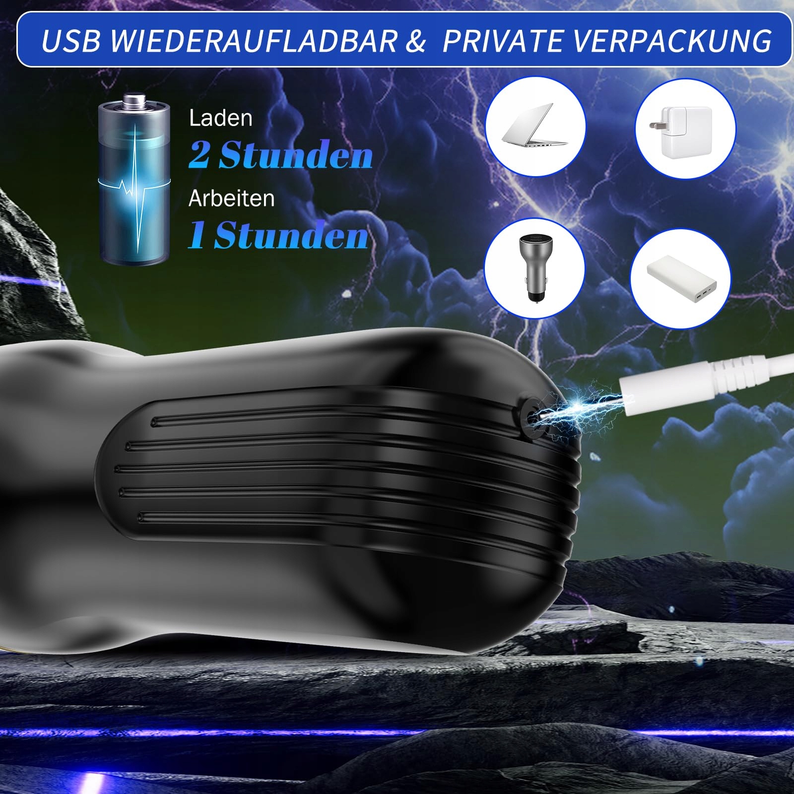 Seks Zabawka Dla Mężczyzn ELEKTRISCHER Masturbator 10 Trybów Wibracji — miniatura 5