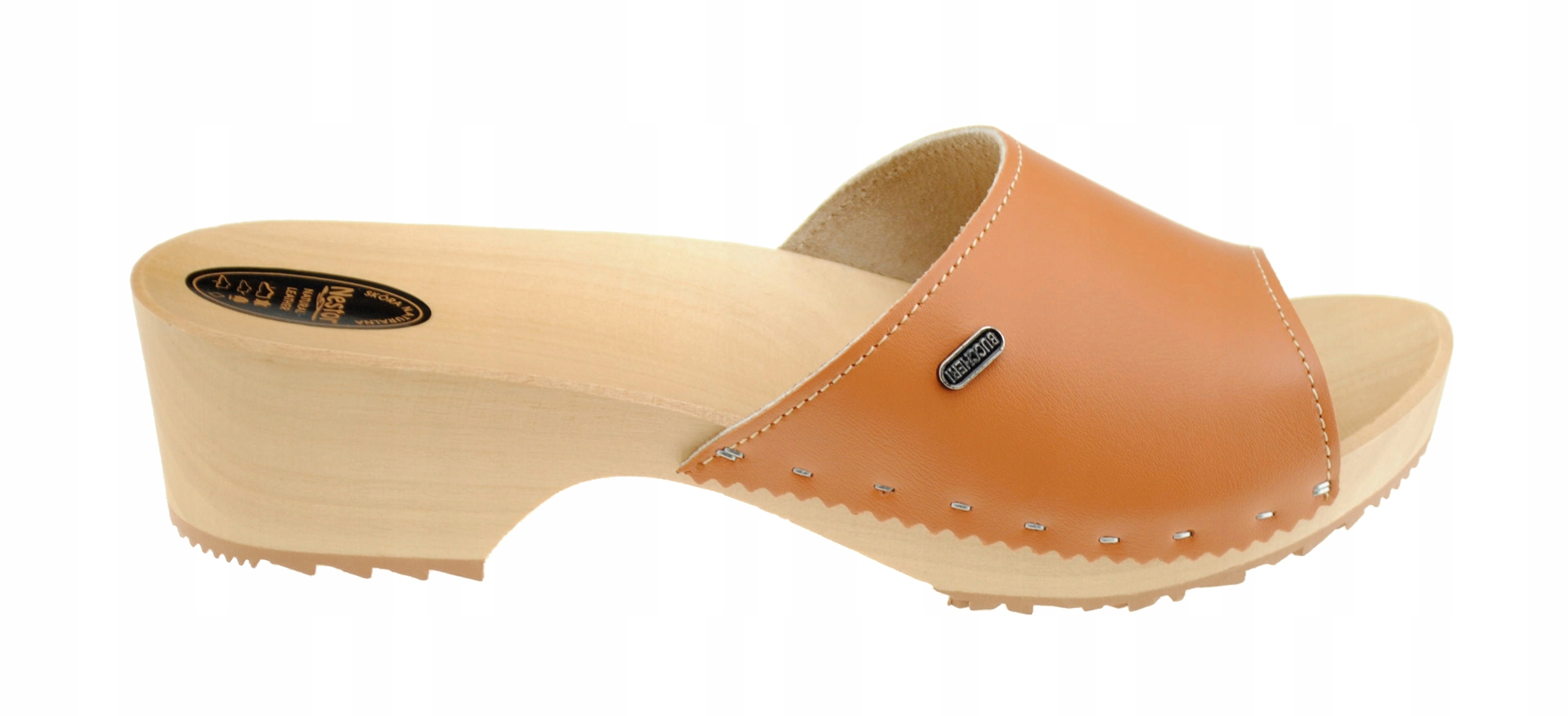 CHODAKI damskie DREWNIAKI KLAPKI Skóra Naturalna Cechy dodatkowe oddychające